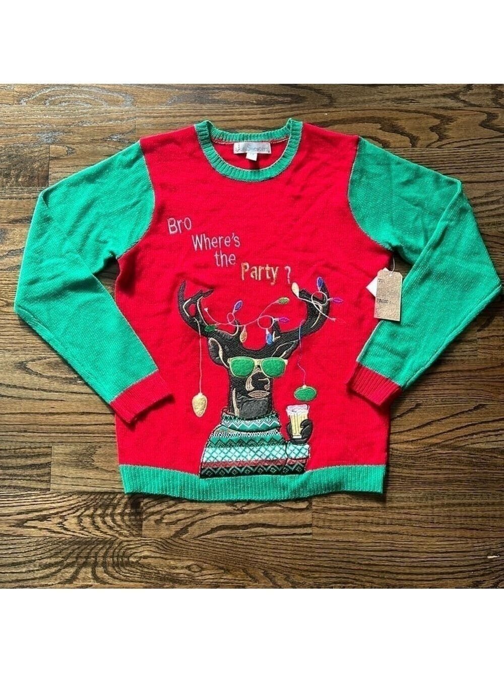 Ugly Christmas Sweater/ Reindeer with Beer Sweater/ Christmas Party Sweater NEW